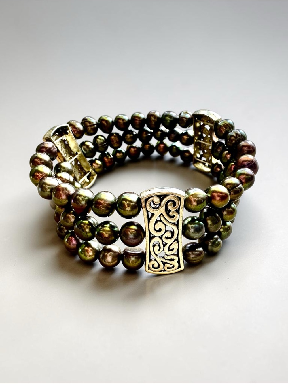 Natural Multi-Color Pearl Stretch Bracelet